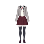 Samsung Galaxy S9 or S9+ AR Personalized Emoji - Grey Cardigan with Burgundy Skirt Outfit