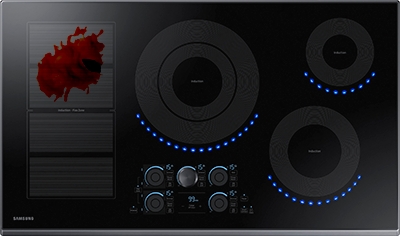 Cooktop with a simulated blood splatter