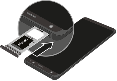 Inserting a MicroSD card Inserting a MicroSD card