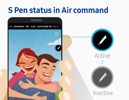 S Pen status in Air command active vs inactive S Pen status in Air command active vs inactive