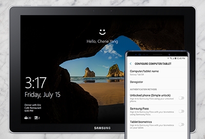 Set Authentication Method with Samsung Flow