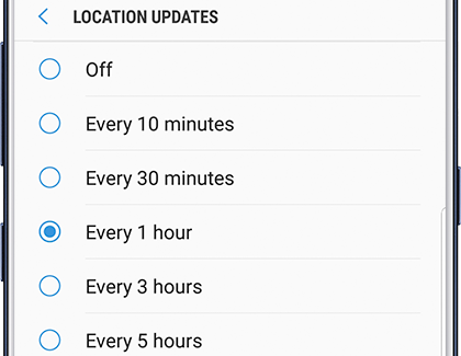 Location settings set to every 1 hour on smartthings tracker