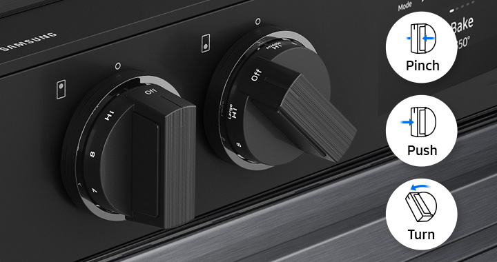 Proper, precise activation Samsung White Glass Slide-In Electric Range with LCD display