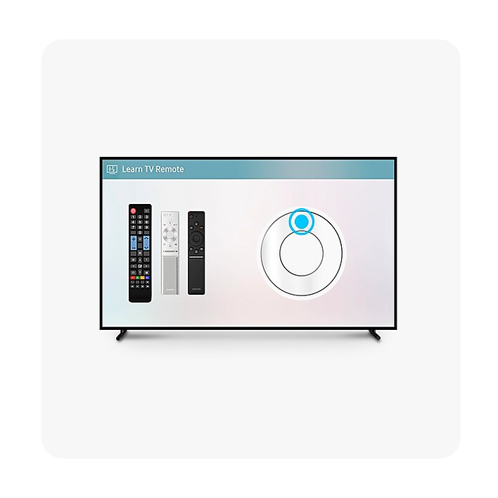 Learn Remote Control Three remotes are shown on a simulated Learn TV Remote window. To the right, an illustrative guide shows how to use the buttons.