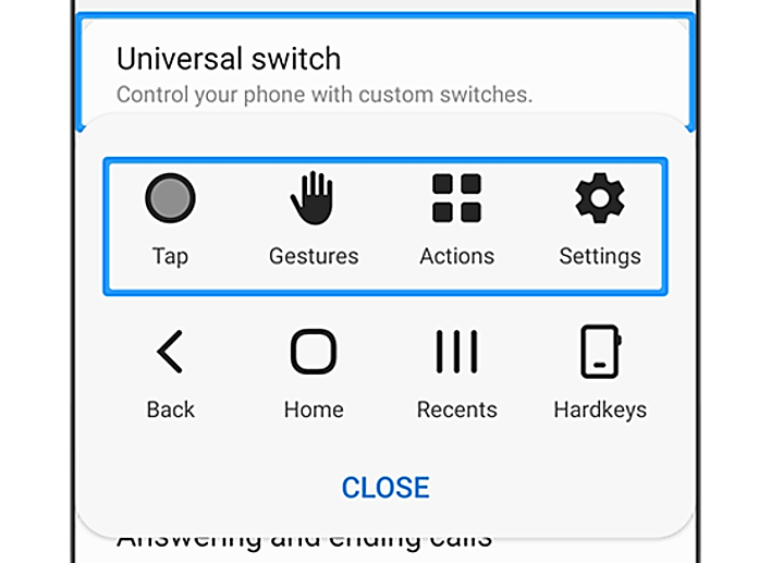 Action menu