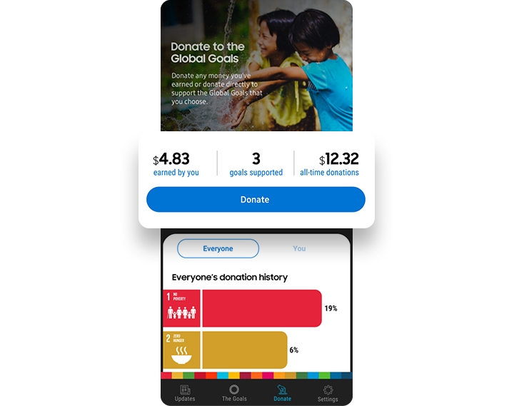 Earn with ads or donate with Samsung Pay