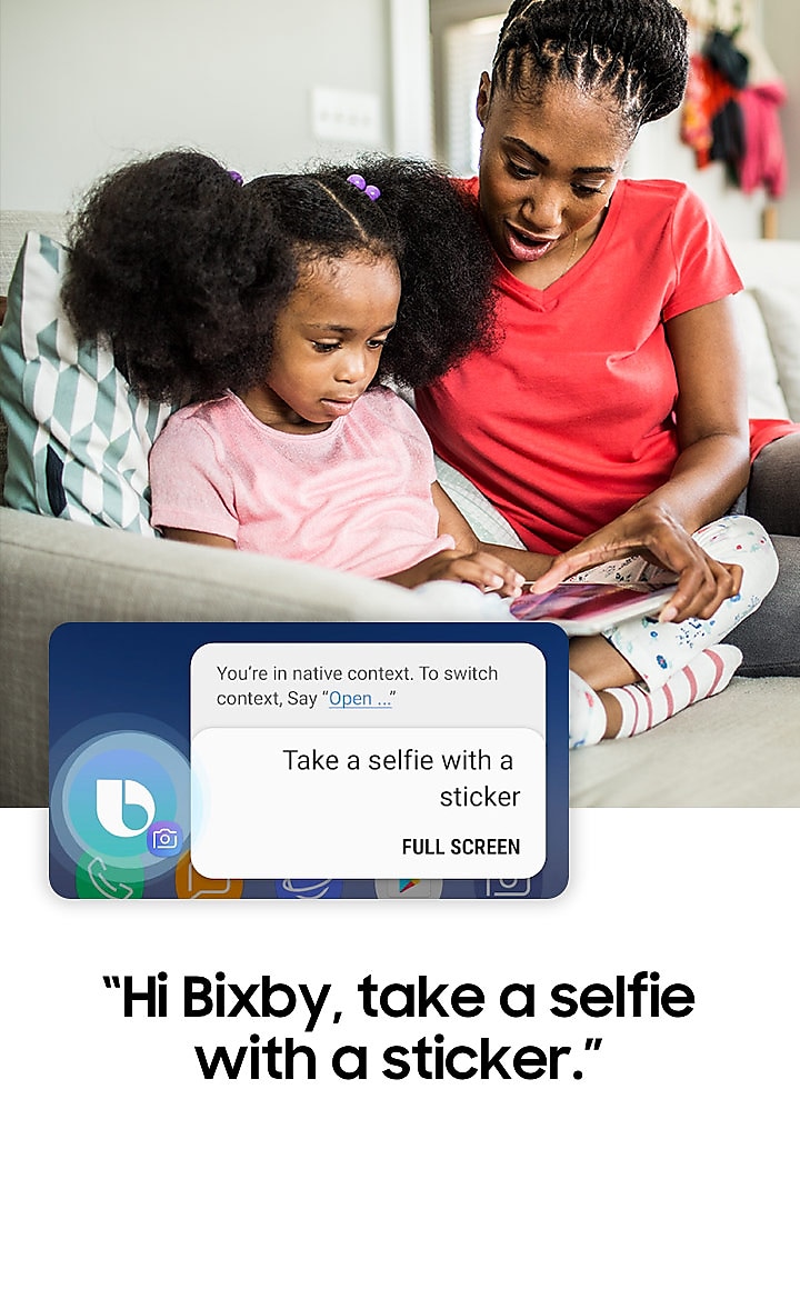 A screen in the Gallery app on a Galaxy phone showing photos with friends during a trip to Brooklyn after searching for 'Brooklyn trip images’ using Bixby’s Galaxy control features. A screen in the Gallery app on a Galaxy phone showing photos with friends during a trip to Brooklyn after searching for 'Brooklyn trip images’ using Bixby’s Galaxy control features.