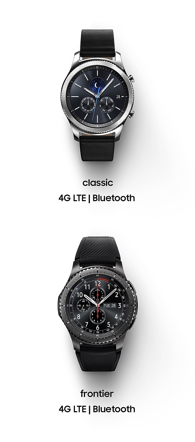 Gear S3 is available in classic or frontier model Gear S3 is available in classic or frontier model