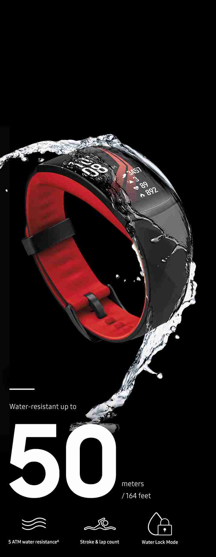 Samsung Gear Fit 2 Pro: Waterproof up to 50 Meeters Samsung Gear Fit 2 Pro: Waterproof up to 50 Meeters