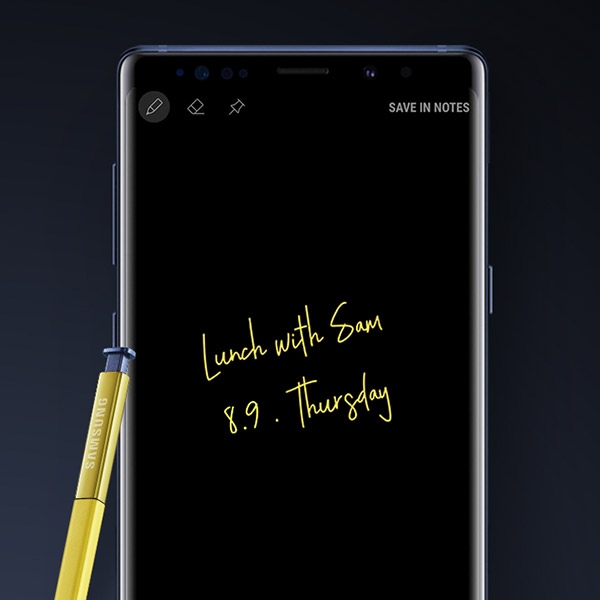 A memo written with S Pen on Galaxy Note9 screen.