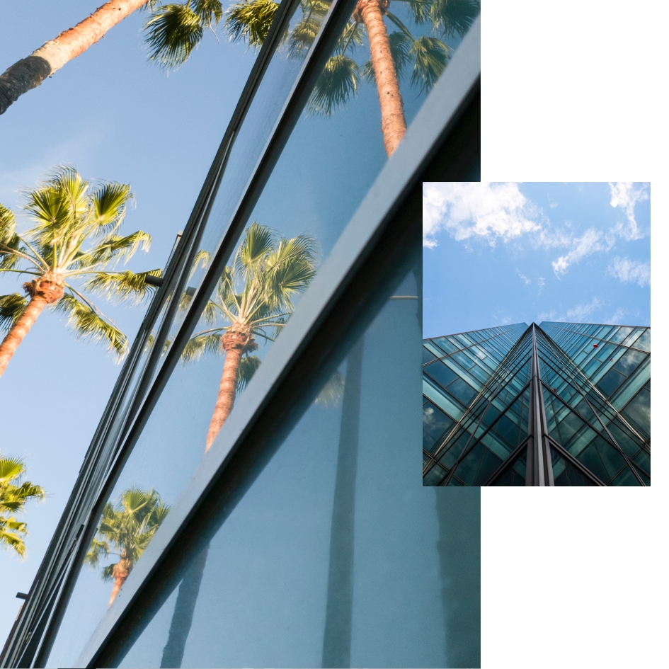 Los Angeles and New York shot from the ground up on a Samsung Galaxy phone