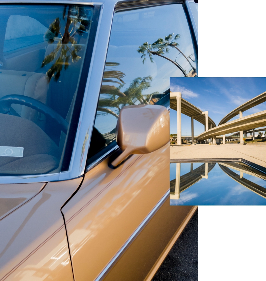 Reflective perspectives in Los Angeles and New Jersey, shot on a Samsung Galaxy phone