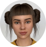 A straight-on head shot of Miquela Sousa