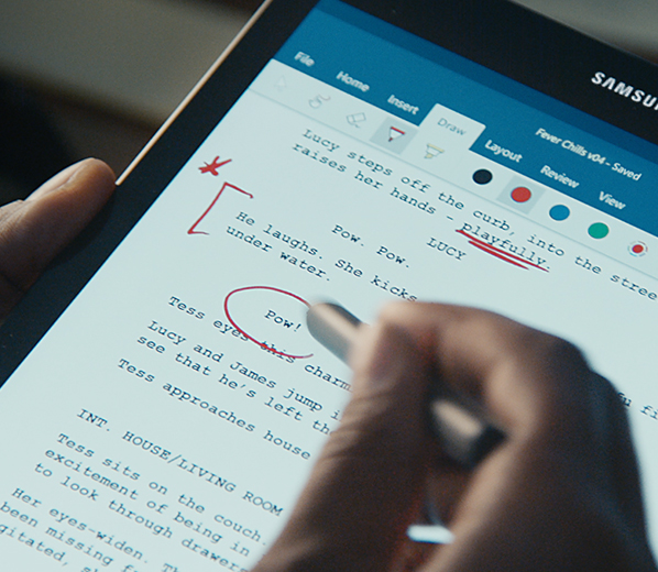 Samsung Galaxy S3 Tab doing text editing with the S-Pen stylus Samsung Galaxy S3 Tab doing text editing with the S-Pen stylus
