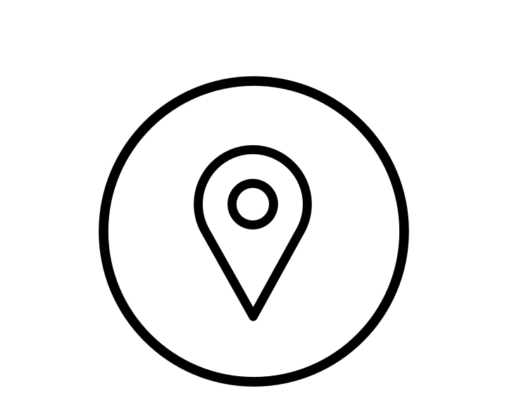 a black outline of a gps location icon