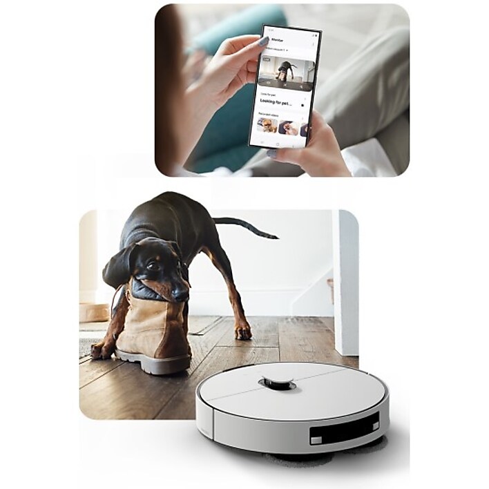 Jet™ Live+ Remote Monitoring Using Bespoke Jet Bot AI Robot Vacuum & Mop to view your dog at home