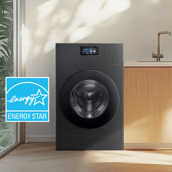 Great performance using less energy Vented All-In-One Washer Dryer in laundry room with Energy Star logo