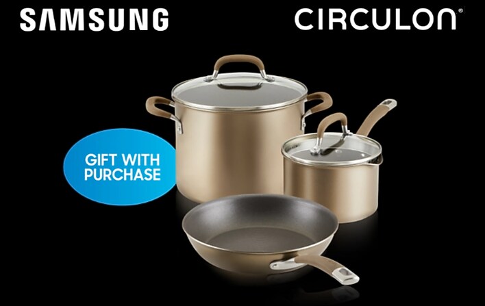 Gift with purchase Rose Gold Cirulon Induction Cookware Set with a Large Pot, Sauce Pot, & Frying Pan