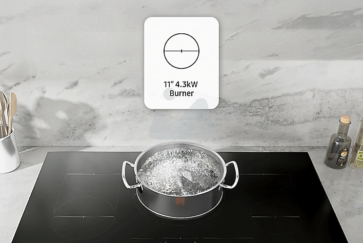 Speed up cooking with Power Boost  Induction Cooktop with Pot of Boiling Water