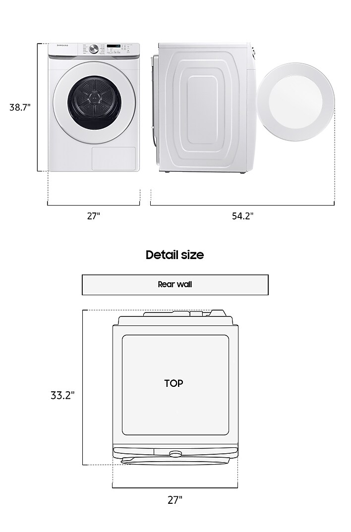 Dimensions of Samsung Ventless Heat Pump Dryer Dimensions of Samsung Ventless Heat Pump Dryer