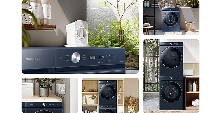 Laundry rooms with the Less Microfiber Filter installed to show universal compatibility and flexible installation options. Laundry rooms with the Less Microfiber Filter installed to show universal compatibility and flexible installation options.