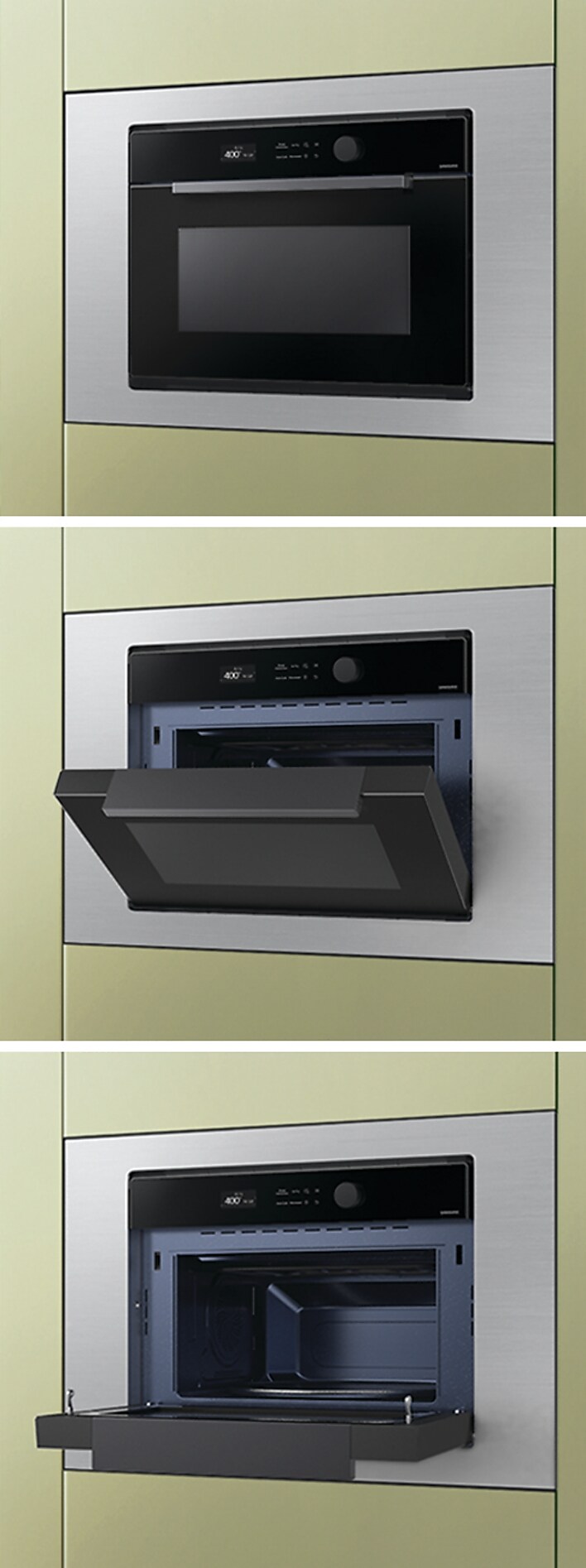 Samsung Black Glass Countertop Microwave with Drop down door design Samsung Black Glass Countertop Microwave with Drop down door design