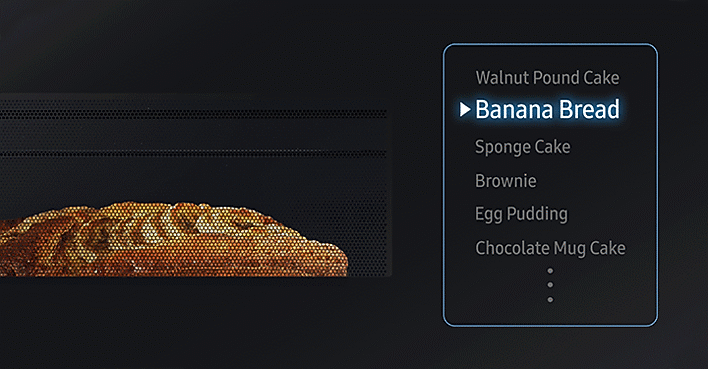 Banana bread being cooked in a Samsung Over the Range microwave Banana bread being cooked in a Samsung Over the Range microwave