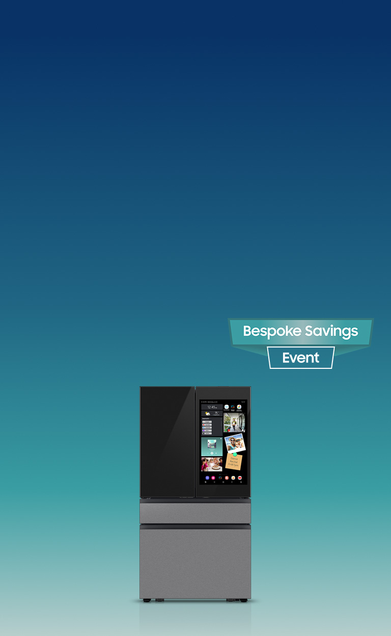 Save $1,500+ on the Bespoke 4-Door French Door refrigerator with AI Family Hub™+ Save $1,500+ on the Bespoke 4-Door French Door refrigerator with AI Family Hub™+