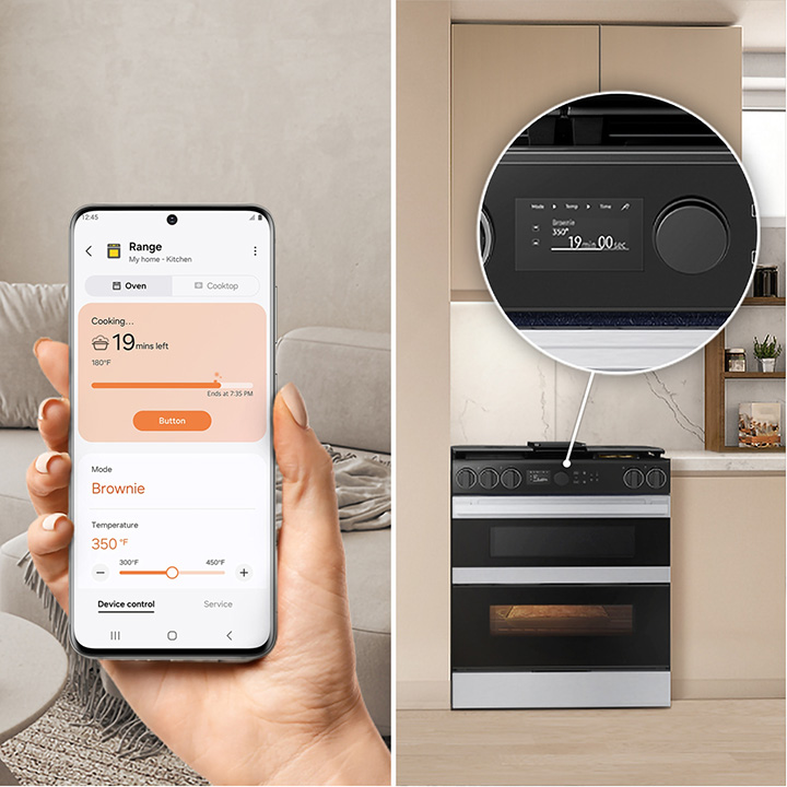 No recipes needed Samsung Stainless Steel Slide-In Dual Fuel Range with Download Cooking Mode
