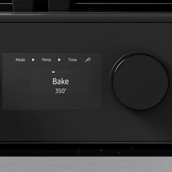 Easily control your cooking Samsung Stainless Steel Slide-In Gas Range with LCD display