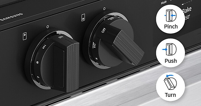 Proper, precise activation Samsung White Glass Slide-In Electric Range with LCD display