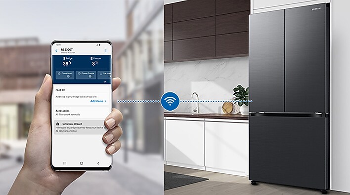 SmartThings refrigerator notification on phone showing door open alert SmartThings refrigerator notification on phone showing door open alert