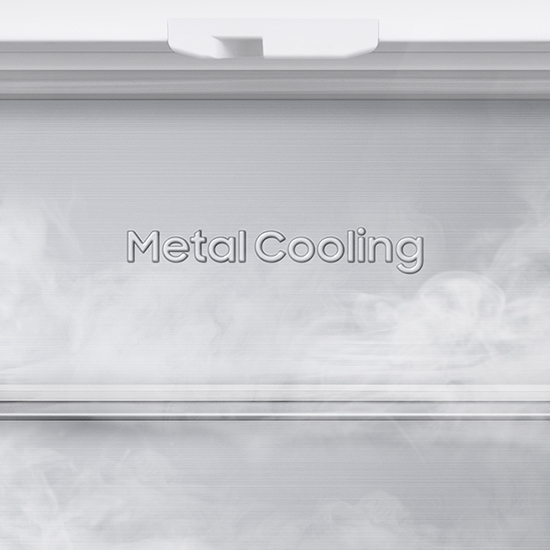 Close up of the refrigerator metal duct retaining cold air Close up of the refrigerator metal duct retaining cold air