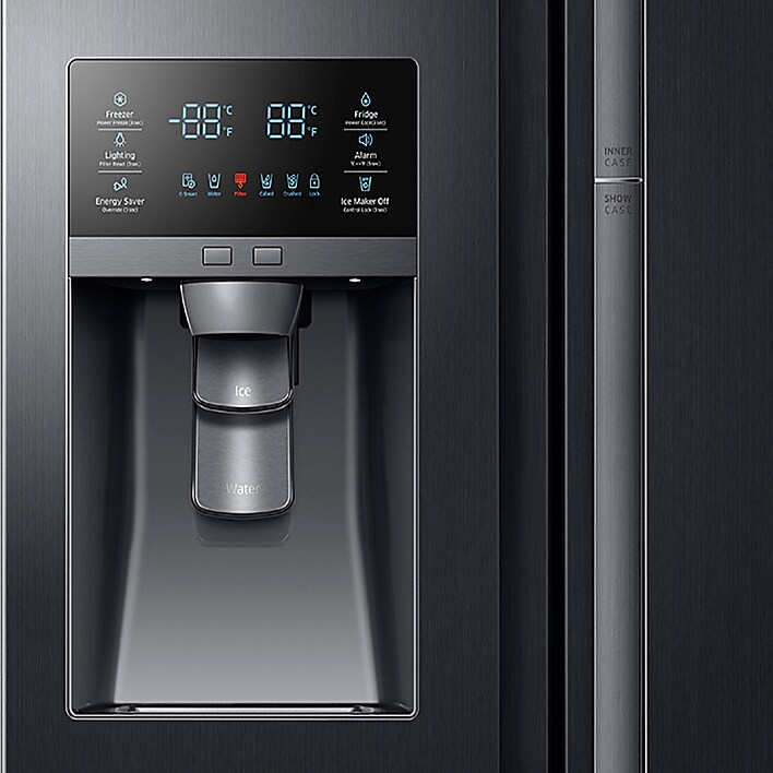 LED Display with Water and Ice Dispenser