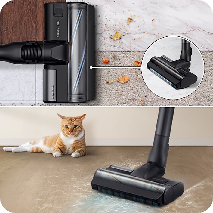 Samsung Jet™ 85 Jet Dual Brush on multi-surfaces