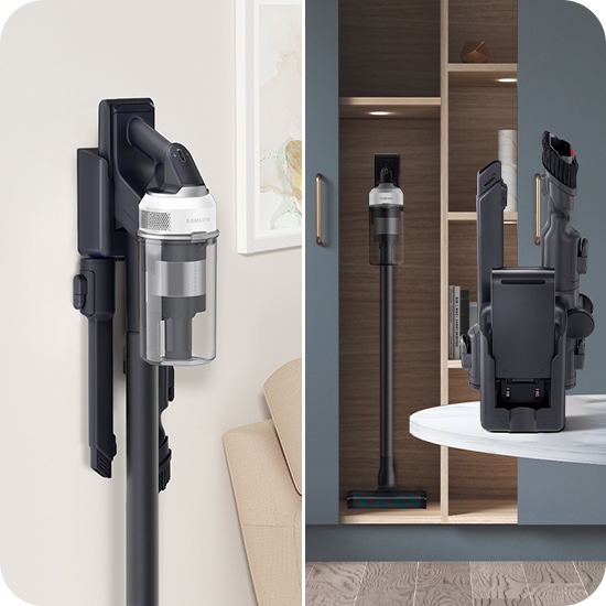 Samsung Jet™ 85 flexible charger mounted on wall and charging