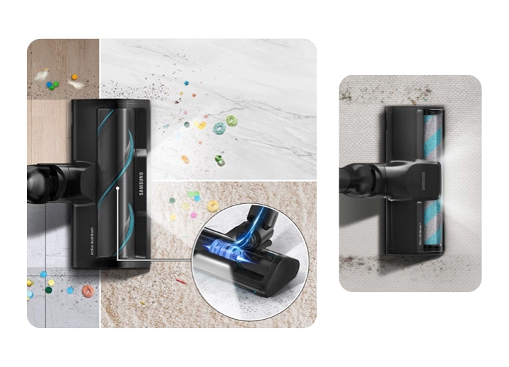 One brushroll for multiple surfaces One brushroll for multiple surfaces