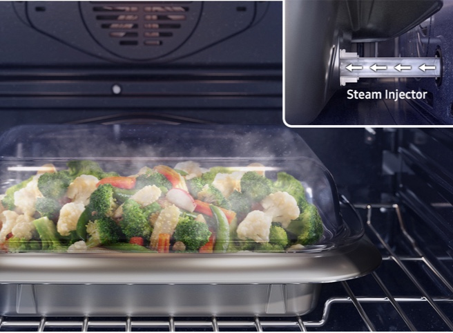 Steam Cook Double Wall Oven with Vegetables Steam Cook Double Wall Oven with Vegetables
