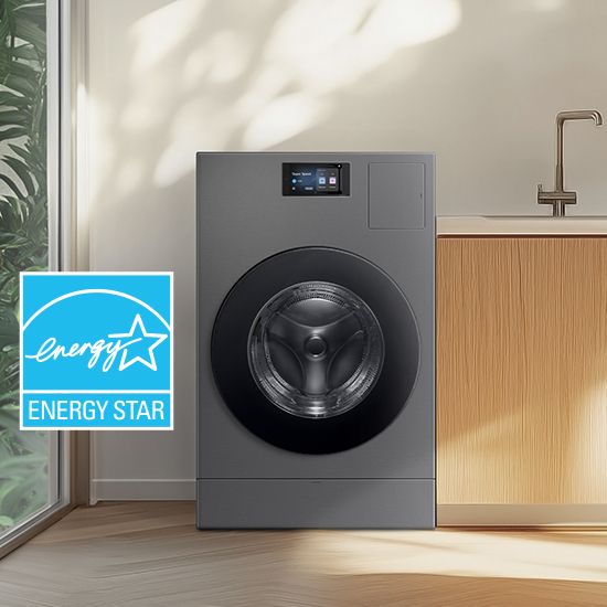 Great performance using less energy Vented All-In-One Washer Dryer in laundry room with Energy Star logo
