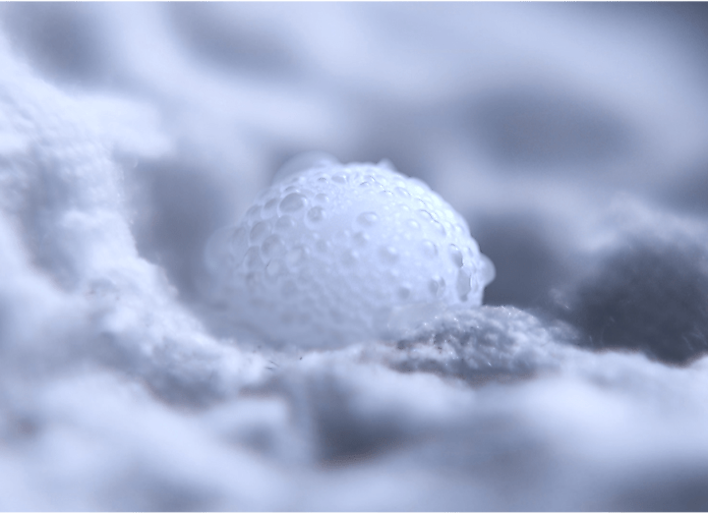 Close up view of Samsung AI Bubble cleansing foam on fabric Close up view of Samsung AI Bubble cleansing foam on fabric
