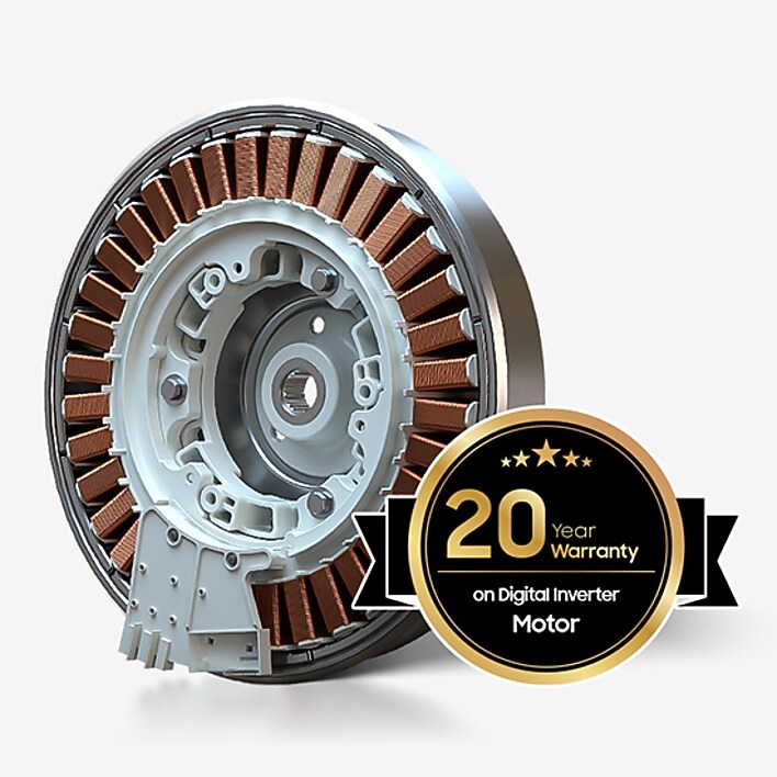 20-year warranty on Digital Inverter Motor logo 20-year warranty on Digital Inverter Motor logo