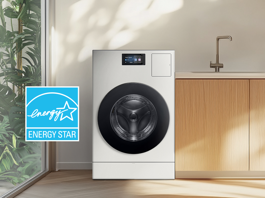 Vented All-In-One Washer Dryer in laundry room with Energy Star logo Vented All-In-One Washer Dryer in laundry room with Energy Star logo