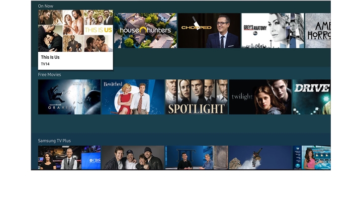 2020 Samsung QLED is recommending personalized contents using Universal Guide.