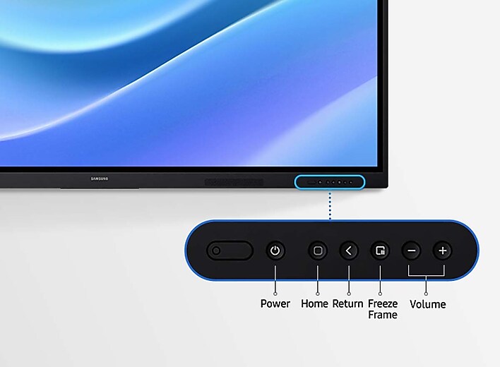 عناصر التحكم في اللوحة الأمامية للتنقل البديهي Samsung WA65F Interactive Display