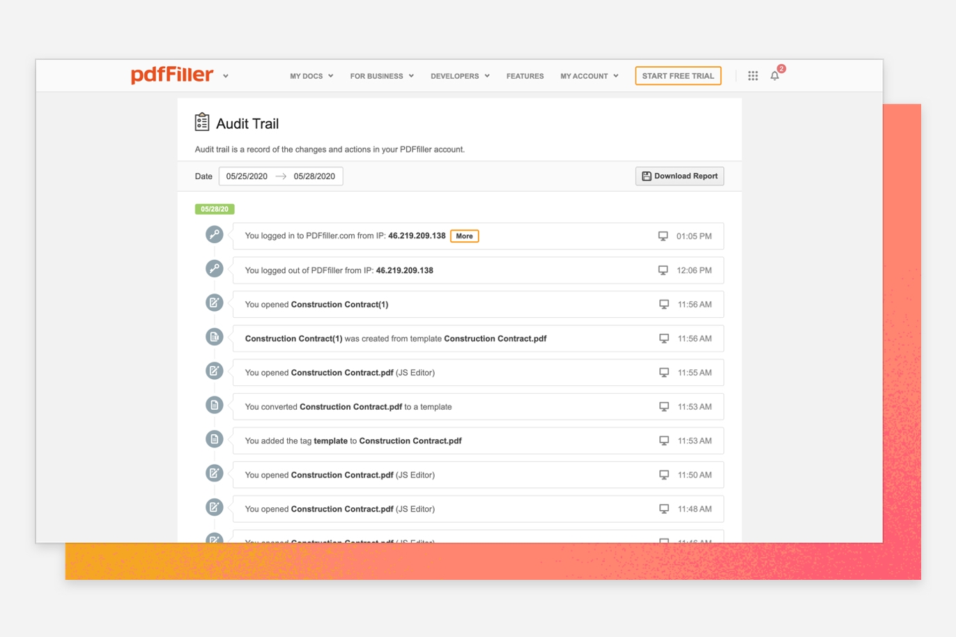 Track all account activity Track all account activity
