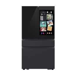 Bespoke 23 cu. ft. Counter Depth 4-Door French Door Refrigerator with AI Family Hub™+ AI Vision Inside™ in Charcoal Glass and Black/Charcoal Bespoke 23 cu. ft. Counter Depth 4-Door French Door Refrigerator with AI Family Hub™+ AI Vision Inside™ in Charcoal Glass and Black/Charcoal