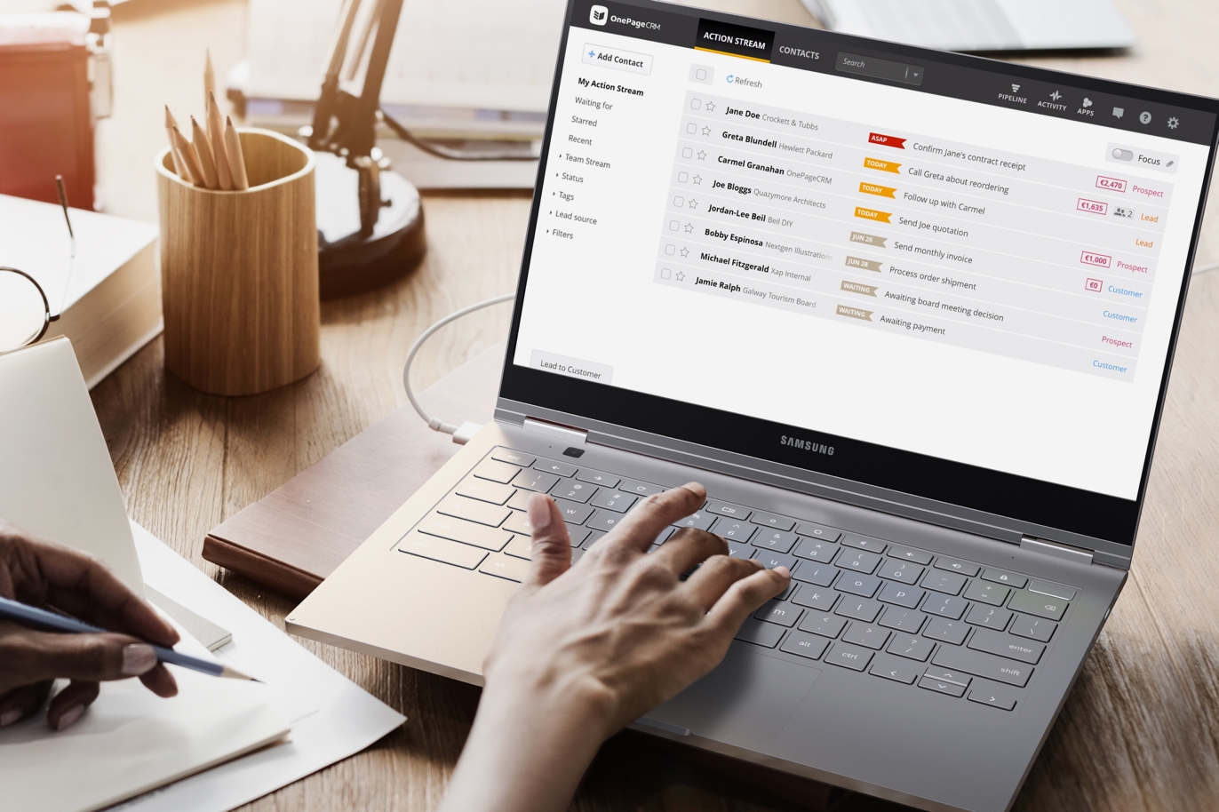 OnePageCRM keeps salespeople laser-focused on following up OnePageCRM keeps salespeople laser-focused on following up