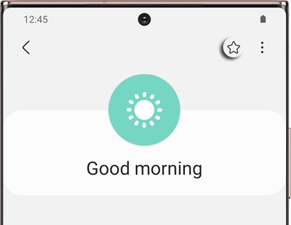 Routine with a star icon highlighted on a Galaxy phone Routine with a star icon highlighted on a Galaxy phone