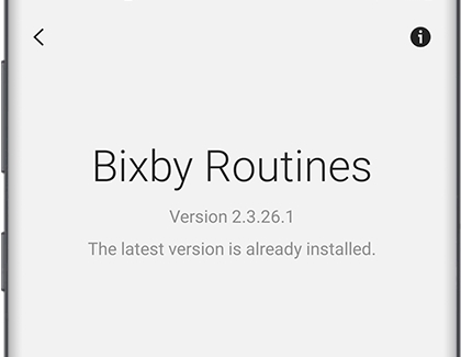 About Bixby Routines screen showing latest version on phone About Bixby Routines screen showing latest version on phone