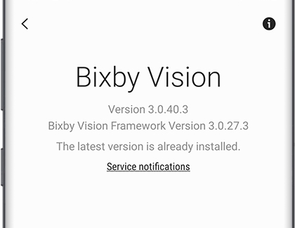 About Bixby Vision screen on phone About Bixby Vision screen on phone